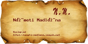 Németi Madléna névjegykártya